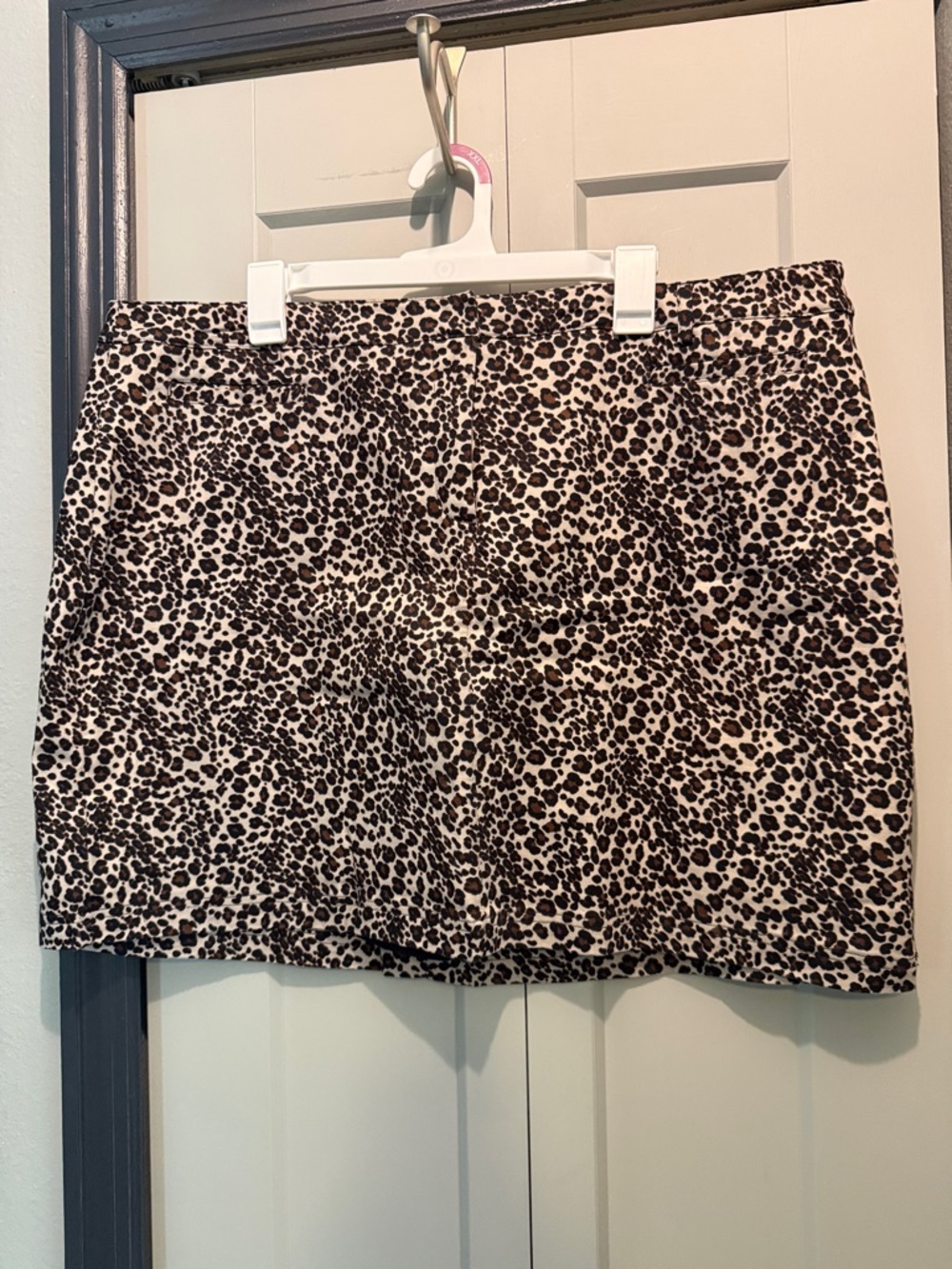 Leopard Print Skort - Black and Cream